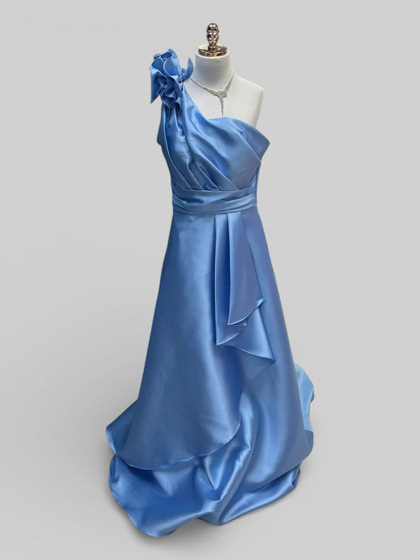 Vestido de Festa Longo Nula Manga com Flor Drape - Aurea Dress