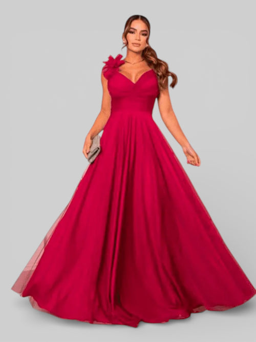 Vestido de Festa Tule com Brilho Glaucia - Aurea Dress
