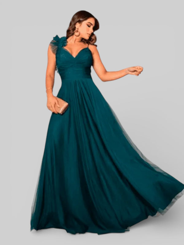 Vestido de Festa Tule com Brilho Glaucia - Aurea Dress