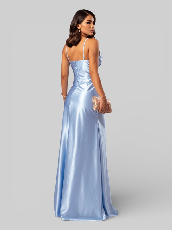 Vestido de Festa Longo Drapeado com Fenda Alpha - Aurea Dress