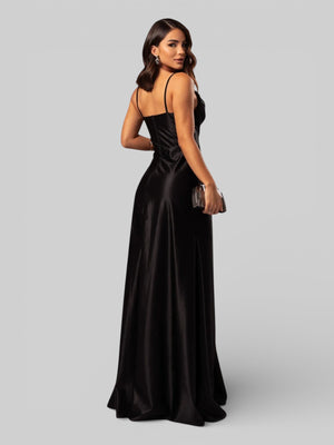 Vestido de Festa Longo Drapeado com Fenda Alpha - Aurea Dress