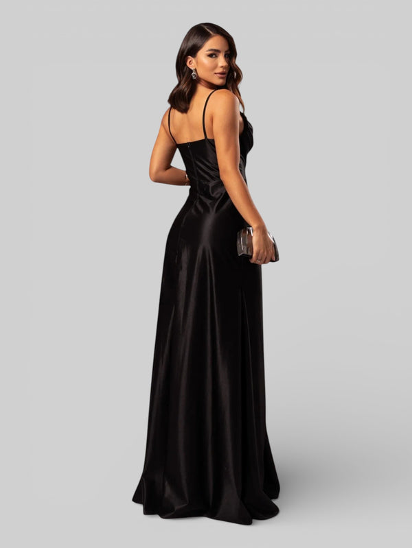 Vestido de Festa Longo Drapeado com Fenda Alpha - Aurea Dress