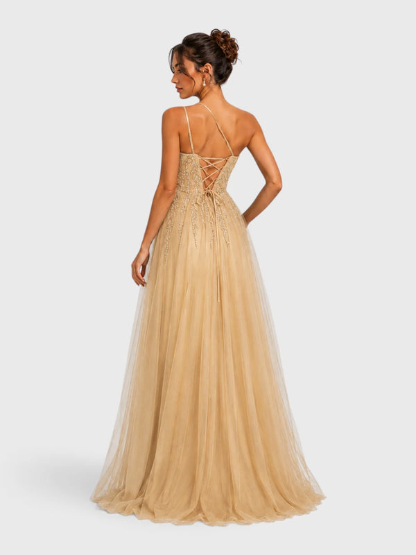 Vestido de Festa Super Luxo com Apliques Dubai