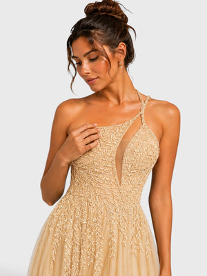 Vestido de Festa Super Luxo com Apliques Dubai