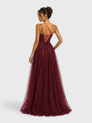 Vestido de Festa Super Luxo com Apliques Dubai