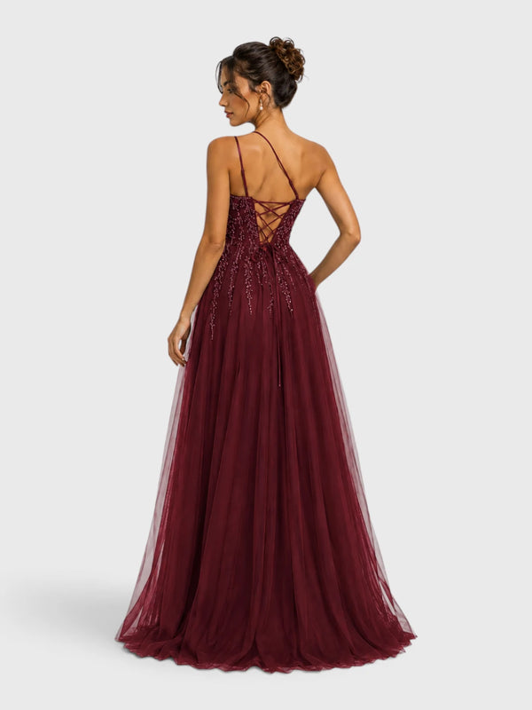 Vestido de Festa Super Luxo com Apliques Dubai