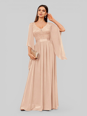 Vestido de Festa Longo com Capa Elegante