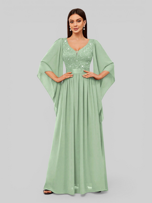 Vestido de Festa Longo com Capa Elegante