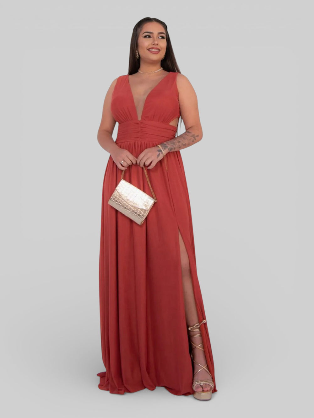 Vestido Longo de Festa com Fenda Emporio - Aurea Dress