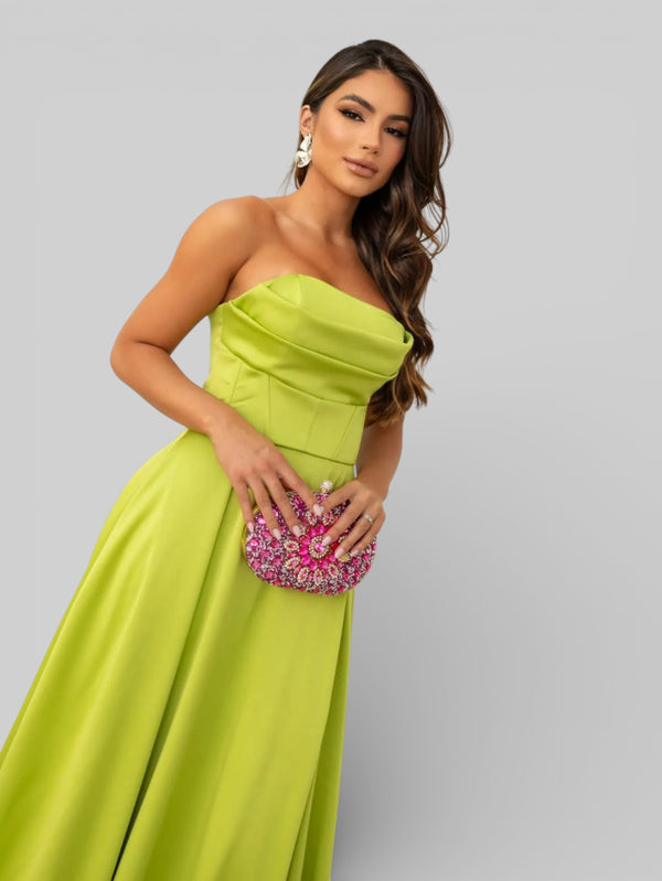 Vestido Longo de Festa com Fenda Equador - Aurea Dress
