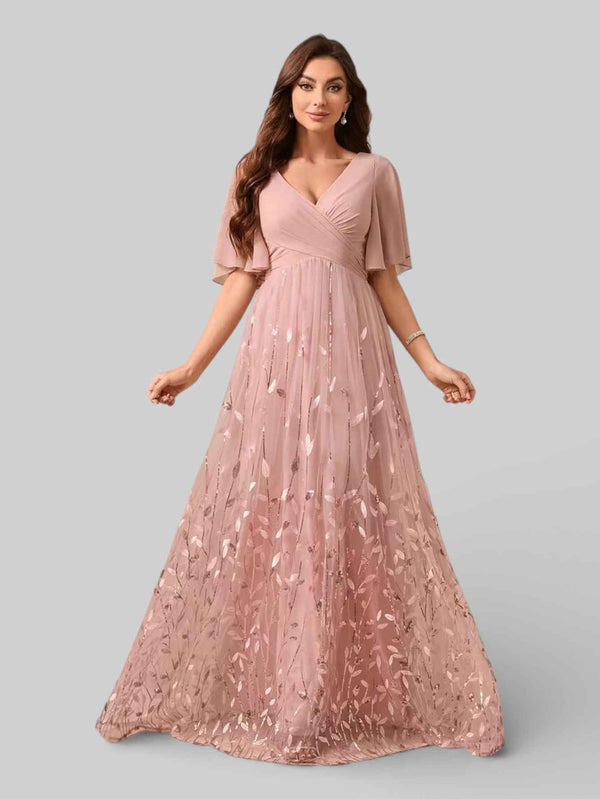 Vestido Longo de Festa com Apliques Alícia
