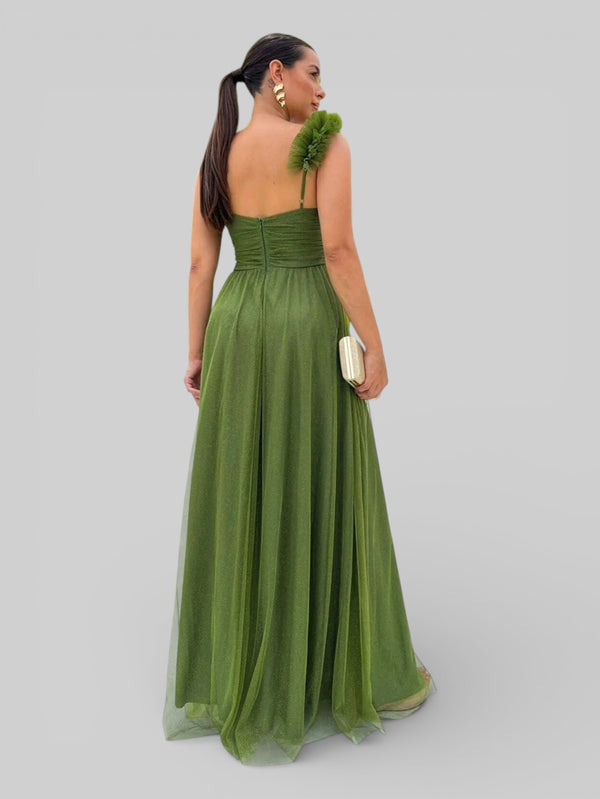 Vestido de Festa Tule com Brilho Glaucia - Aurea Dress
