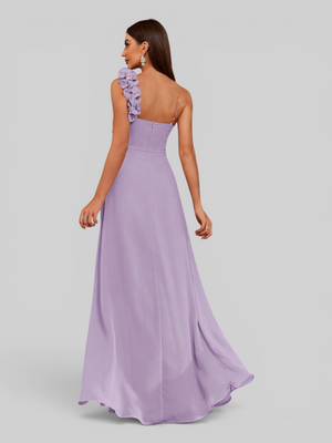 Vestido de Festa Alça Única Flores