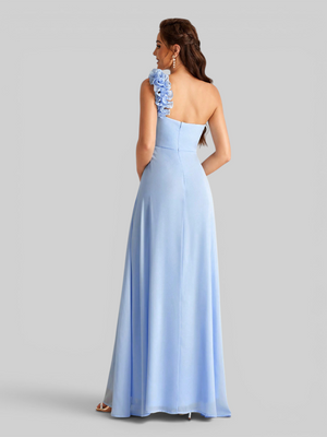 Vestido de Festa Alça Única Flores