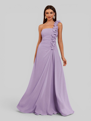 Vestido de Festa Alça Única Flores