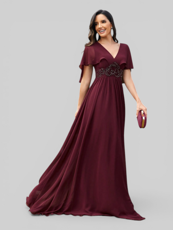 Vestido de Festa Longo Bordado Fluidez