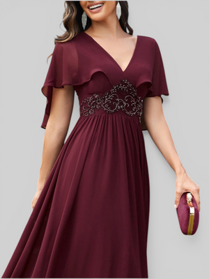 Vestido de Festa Longo Bordado Fluidez