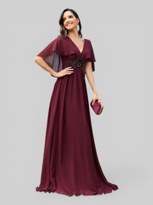 Vestido de Festa Longo Bordado Fluidez