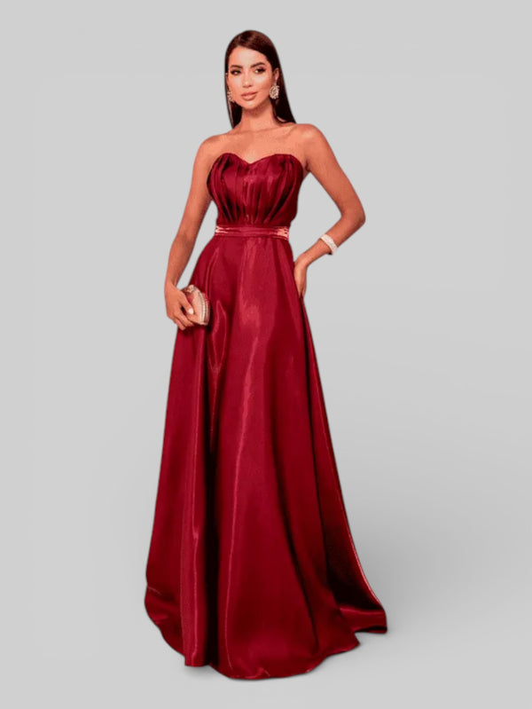 Vestido de Festa Luxo sem Alças Zibeline Glow - Aurea Dress