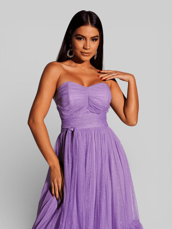 Vestido de Festa Tomara que Caia com Brilho Luma - Aurea Dress