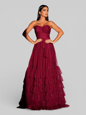 Vestido de Festa Tomara que Caia com Brilho Luma - Aurea Dress