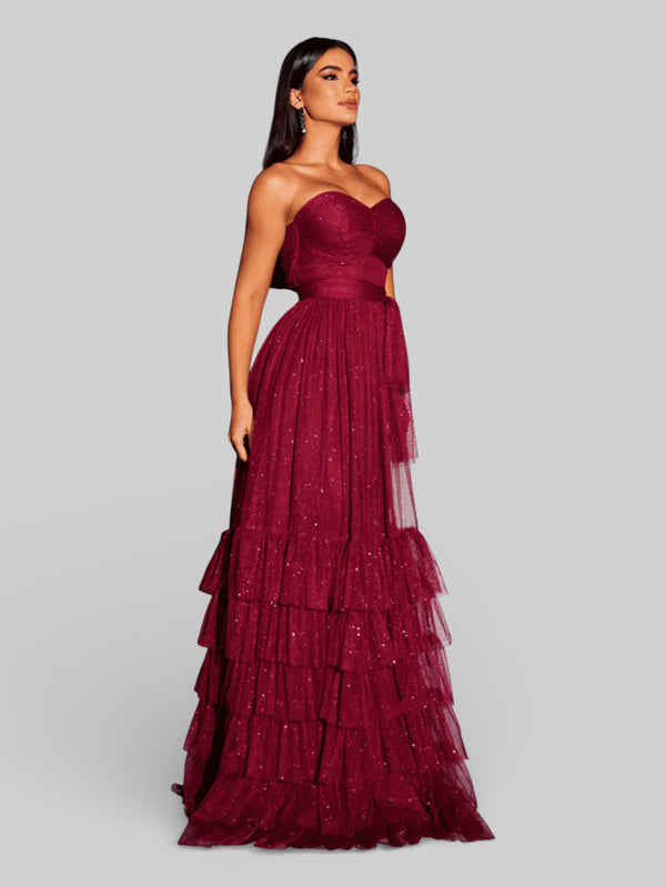 Vestido de Festa Tomara que Caia com Brilho Luma - Aurea Dress