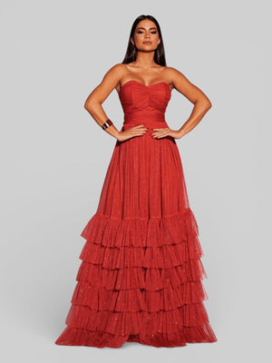 Vestido de Festa Tomara que Caia com Brilho Luma - Aurea Dress