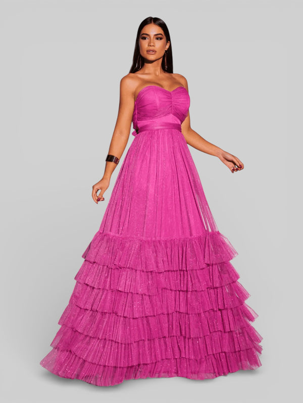 Vestido de Festa Tomara que Caia com Brilho Luma - Aurea Dress