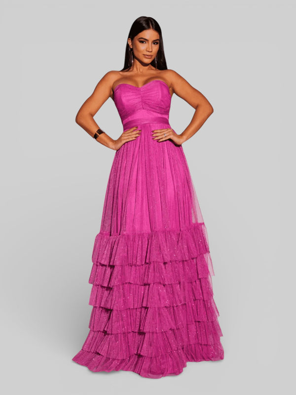 Vestido de Festa Tomara que Caia com Brilho Luma - Aurea Dress