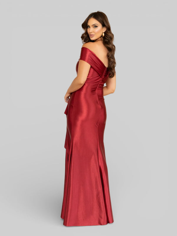 Vestido Longo de Festa Acetinado Ombro a Ombro Famme - Aurea Dress