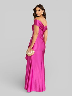 Vestido Longo de Festa Acetinado Ombro a Ombro Famme - Aurea Dress