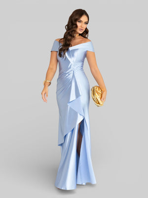 Vestido Longo de Festa Acetinado Ombro a Ombro Famme - Aurea Dress