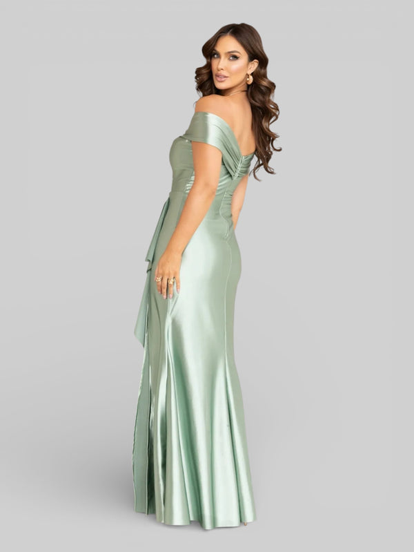 Vestido Longo de Festa Acetinado Ombro a Ombro Famme - Aurea Dress