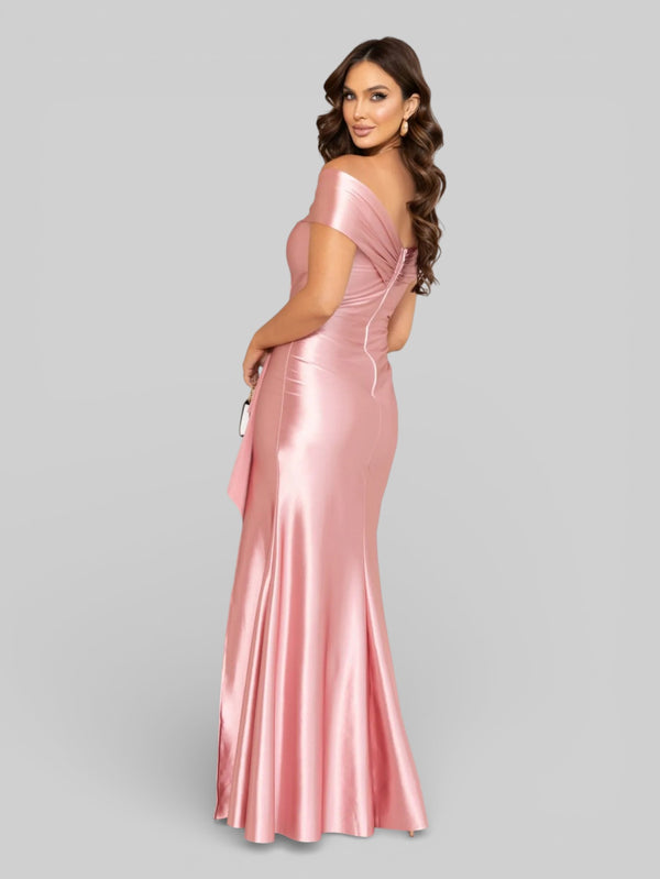 Vestido Longo de Festa Acetinado Ombro a Ombro Famme - Aurea Dress