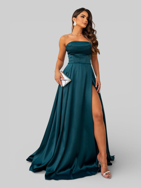 Vestido Longo de Festa com Fenda Equador - Aurea Dress