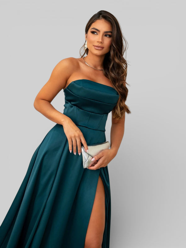 Vestido Longo de Festa com Fenda Equador - Aurea Dress