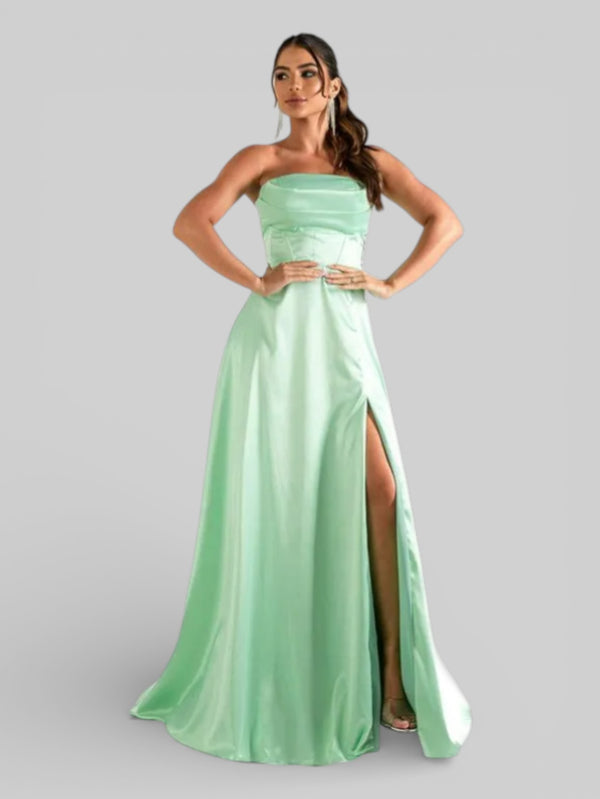 Vestido Longo de Festa com Fenda Equador - Aurea Dress