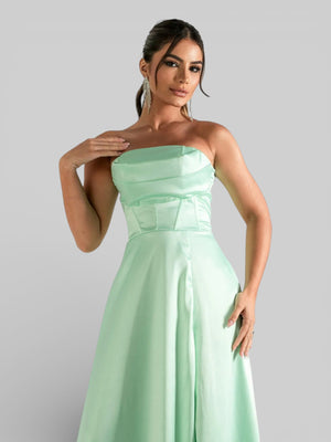Vestido Longo de Festa com Fenda Equador - Aurea Dress