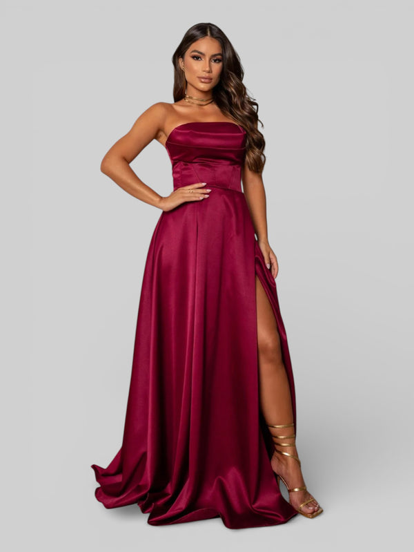 Vestido Longo de Festa com Fenda Equador - Aurea Dress