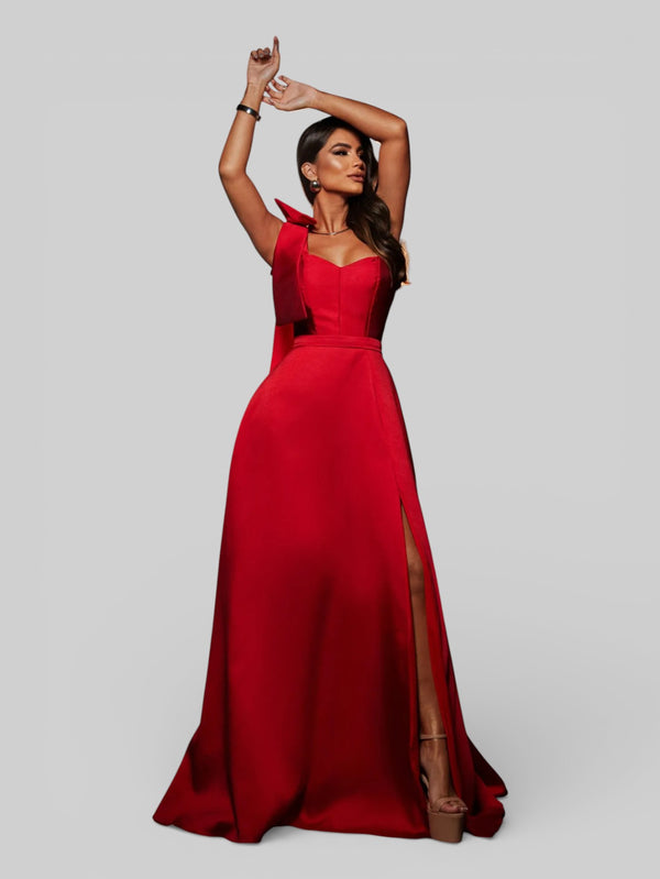 Vestido de Festa Longo com Laço Manchester - Aurea Dress
