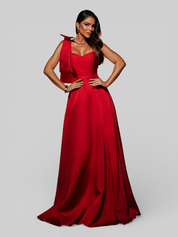 Vestido de Festa Longo com Laço Manchester - Aurea Dress