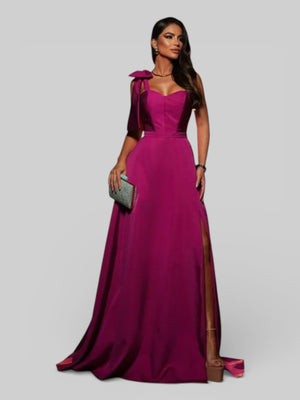 Vestido de Festa Longo com Laço Manchester - Aurea Dress