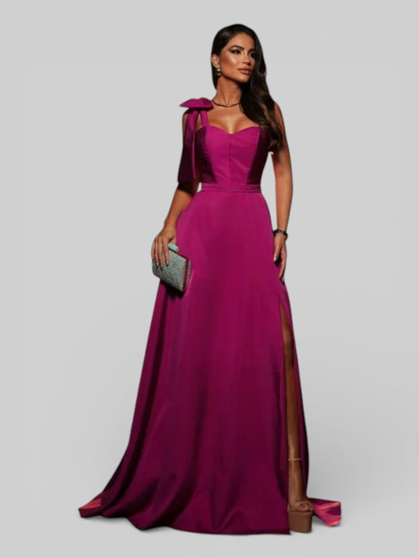 Vestido de Festa Longo com Laço Manchester - Aurea Dress