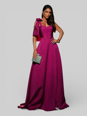 Vestido de Festa Longo com Laço Manchester - Aurea Dress
