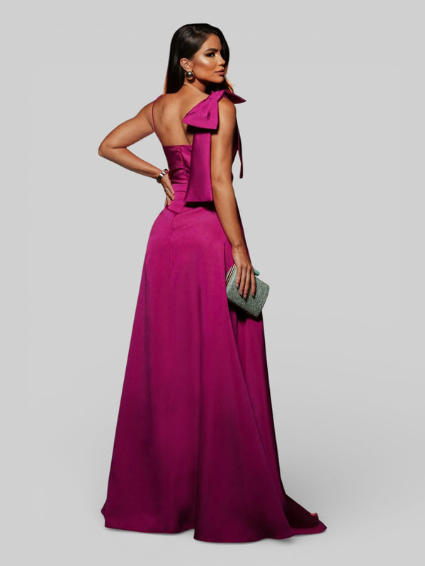 Vestido de Festa Longo com Laço Manchester - Aurea Dress