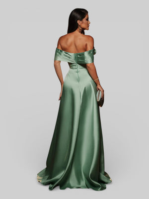 Vestido de Festa com Fenda Zibeline Flowers - Aurea Dress