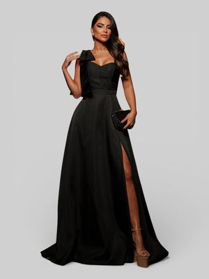 Vestido de Festa Longo com Laço Manchester - Aurea Dress