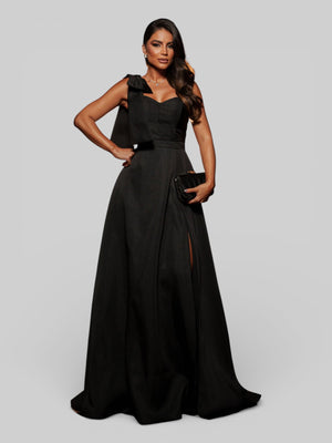 Vestido de Festa Longo com Laço Manchester - Aurea Dress