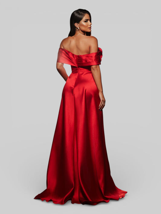 Vestido de Festa com Fenda Zibeline Flowers - Aurea Dress