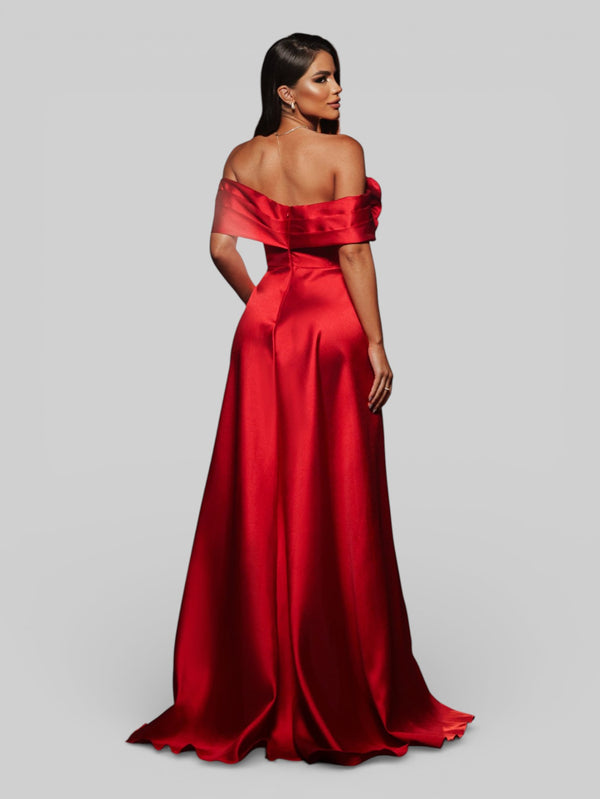 Vestido de Festa com Fenda Zibeline Flowers - Aurea Dress